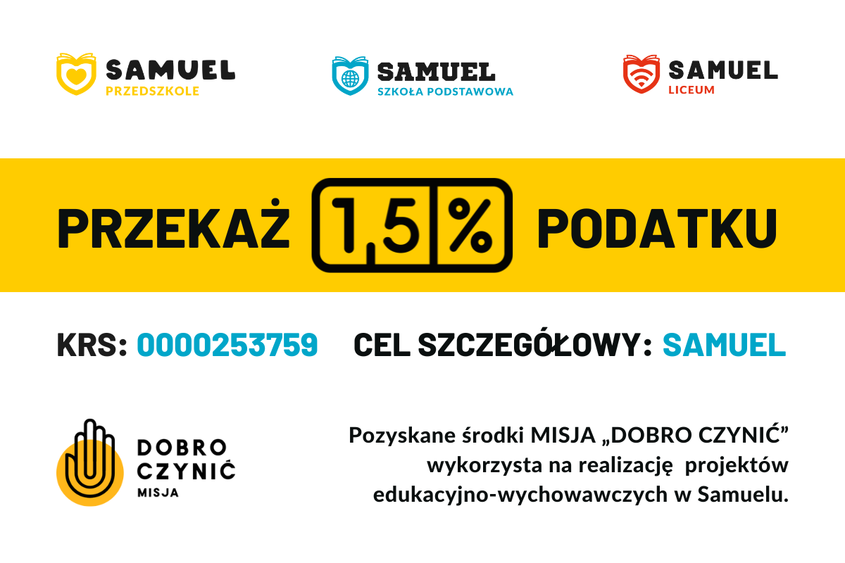 1.5% - zainwestuj w projekty edukacyjne dla Samuela